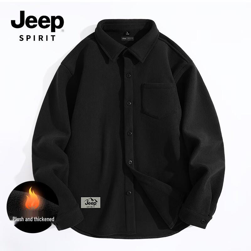 JEEP SPIRIT Men s Fleece-Lined Corduroy Long-Sleeve Shirt 3XL