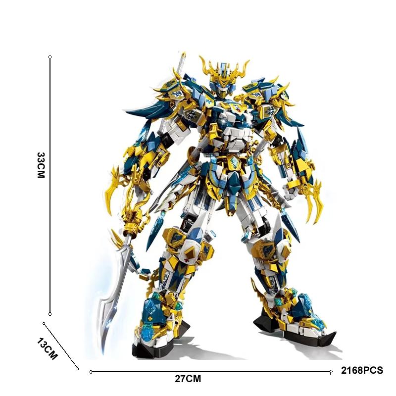 2168PCS Mechanical Armor Super Warrior Dragon Tiger God Beast Mech Building Blocks Robot Figures Model Bricks Toys Kid Boys Gift