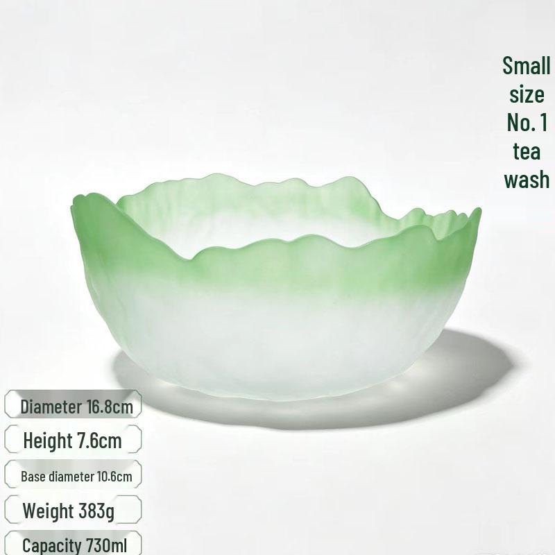 Gold Rim Lead-Free Crystal Salad and Dessert Bowl Set with Hammered Texture