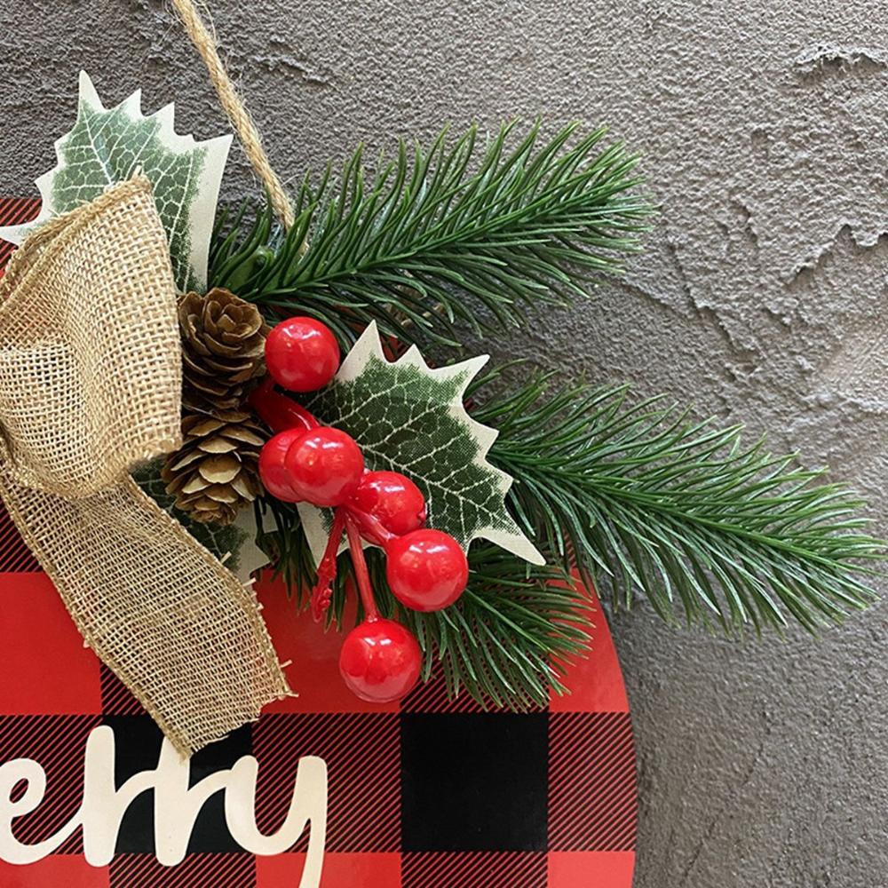 Wall Rustic Hanging Indoor Outdoor Burlap Merry Christmas Garland Artificial Wreath Door Sign