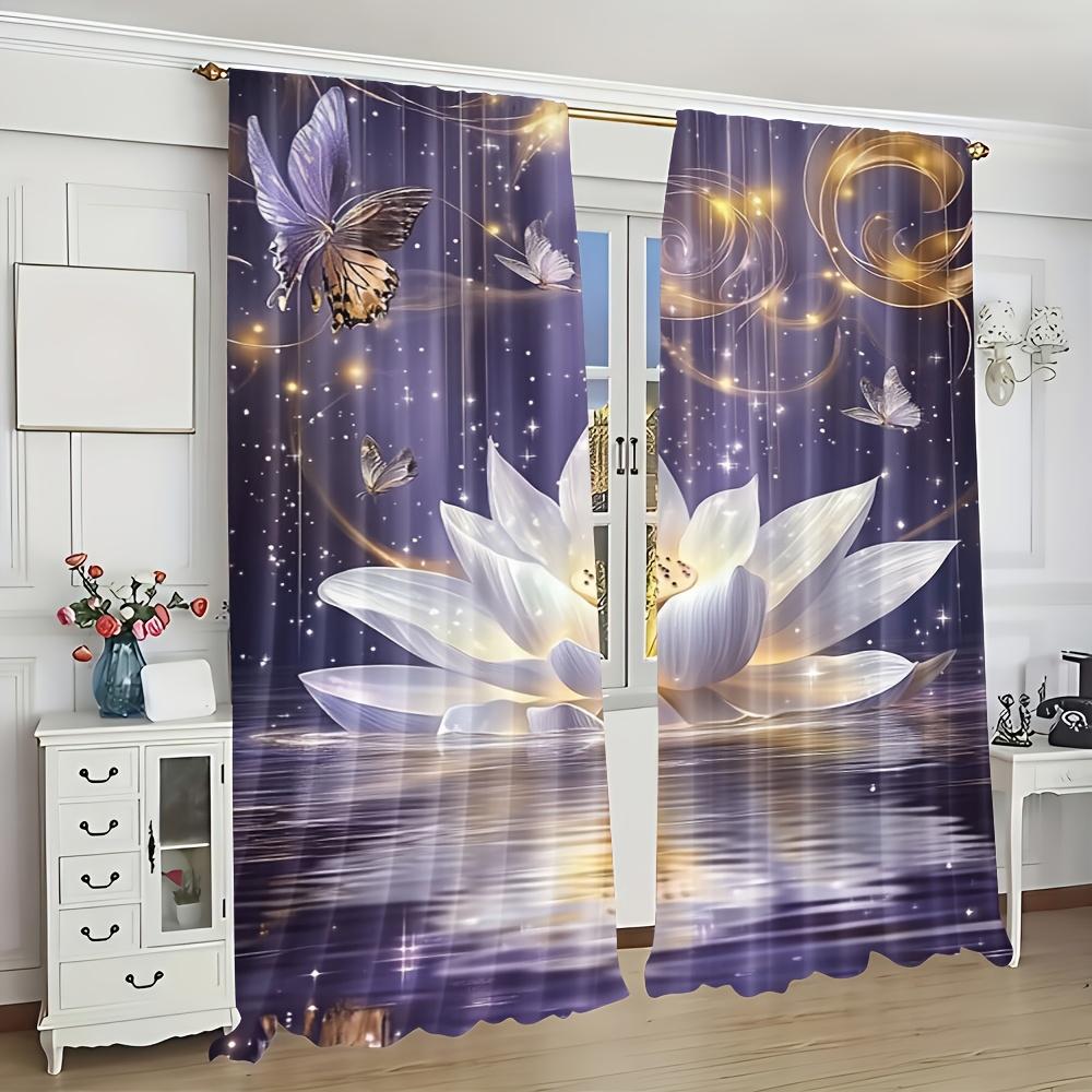2 Pcs Magic Lotus Zen Spa Curtains for Bedroom Living Room Office Kitchen Cafe Holiday Home – Cozy and Warm Look