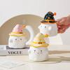 Birthday Gift Funny Ghost Mug with Lid Ceramic Cup Niche Gift Souvenir Water Cup Halloween Gift