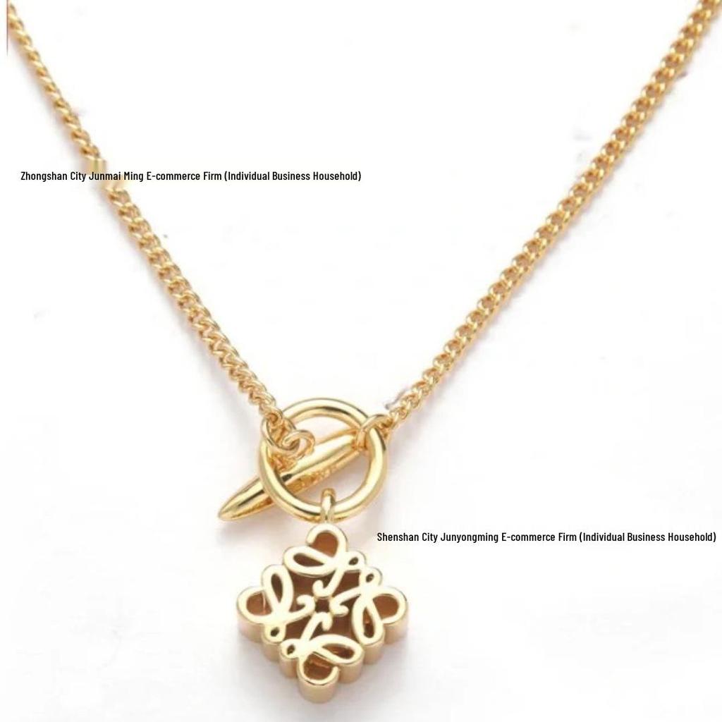 Loewe Quadrat Ruyi-Knoten OT-Schnalle Halskette - Einzigartige Hohlmondkuchen-Schlüsselbein-Kette für Damen