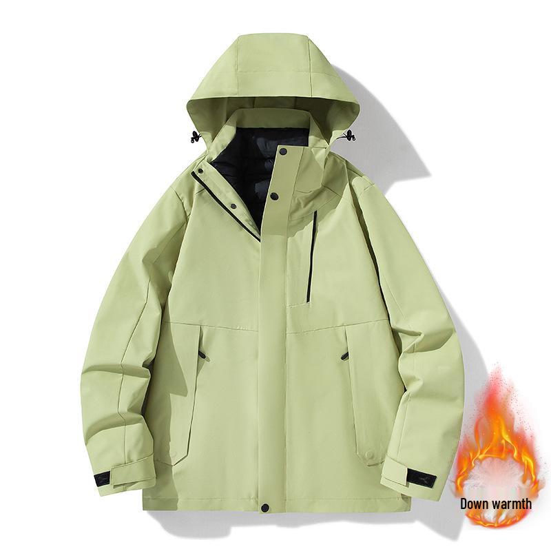 

Комплект куртки три в одном для пар, водонепроницаемый, ветрозащитный: Съемный, Дышащий, Теплый для ношения на открытом воздухе 3XL