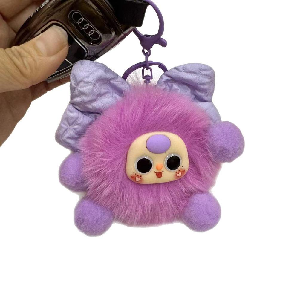 Adorable Fox Fur Pom-Pom Elf Doll Keychain Pendant
