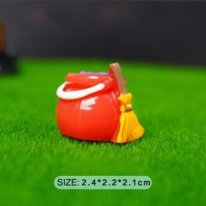 Creative Halloween Pumpkin Ghost Bat Ornaments Micro Landscape Miniature Figurines DIY Home Desktop Decoration Children Gifts