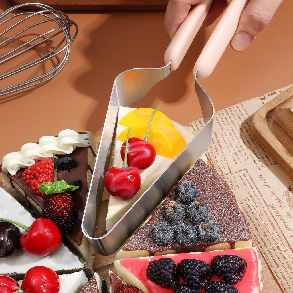 Iplusmile 2Pcs Cake Cutter Slicer, Stainless Steel Pie Cutter and Server Set, Adjustable Cheese Cake Divider Separator with Double Handle Tool