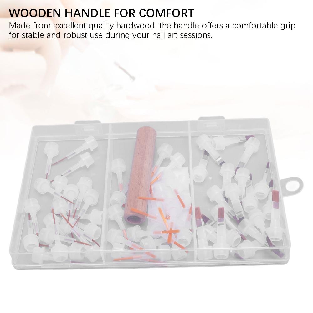60pcs Dual Ended Nail Polish Brush Replacement For Professional Nail Art Enthusiasts