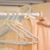 5pcs Elegant Pearl Bead Bow Hanger 40/30cm Adult Kids Clothing Organizer Wedding Dress Coat Rack Space Saving Wardrobe Storage