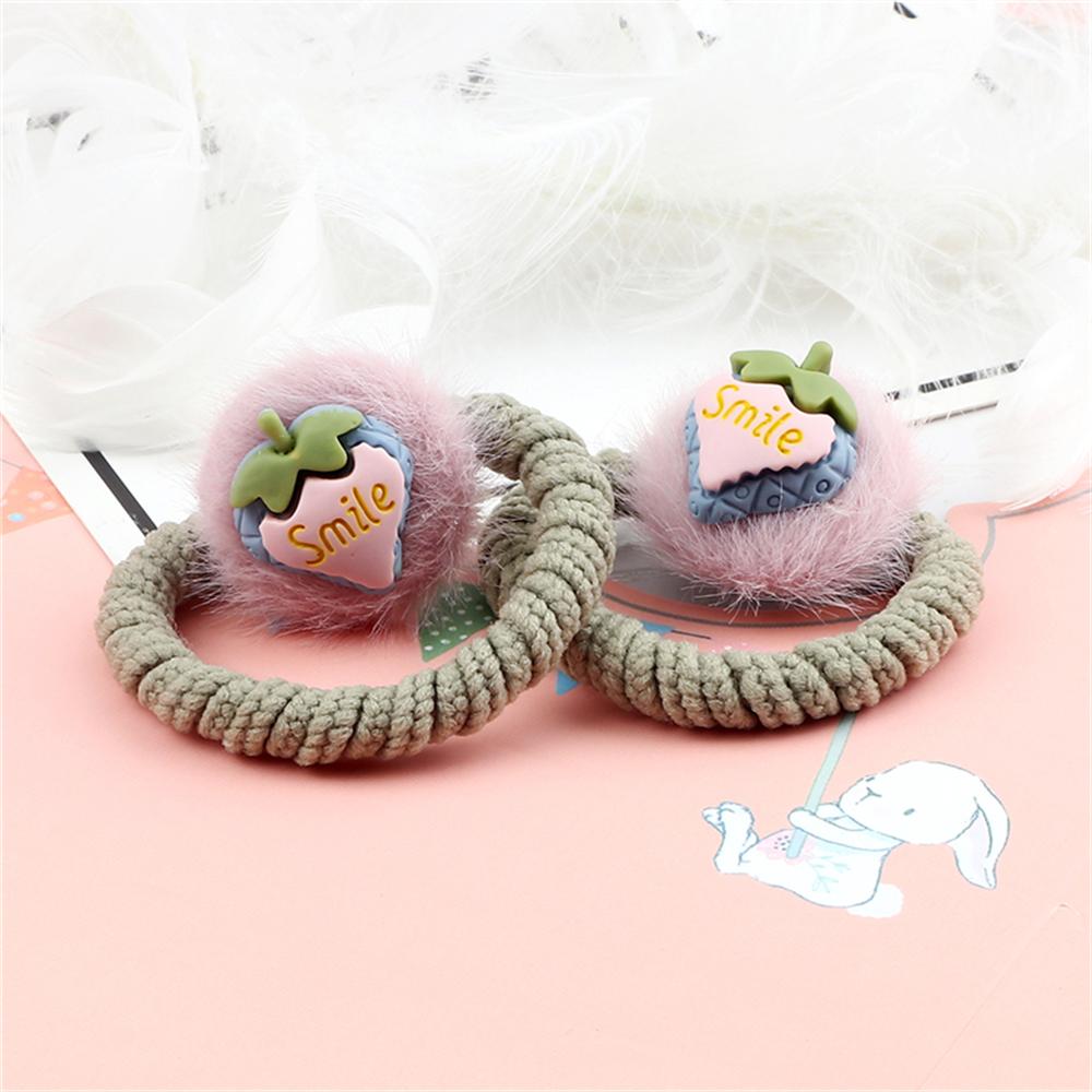 

2 шт. Милые красочные резинки для волос для детей, девочек, пушистые фрукты, бантик, сердечко, зимние резинки для волос, эластичная повязка на голову, аксессуары для волос, подарок Size fits all