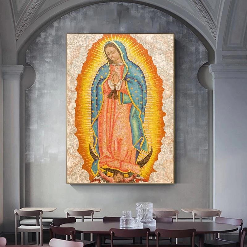 Virgin Mary Character Christian Art Canvas Painting Religious Posters Prints Wall Art Picture for Living Room Wall Decor Cuadros