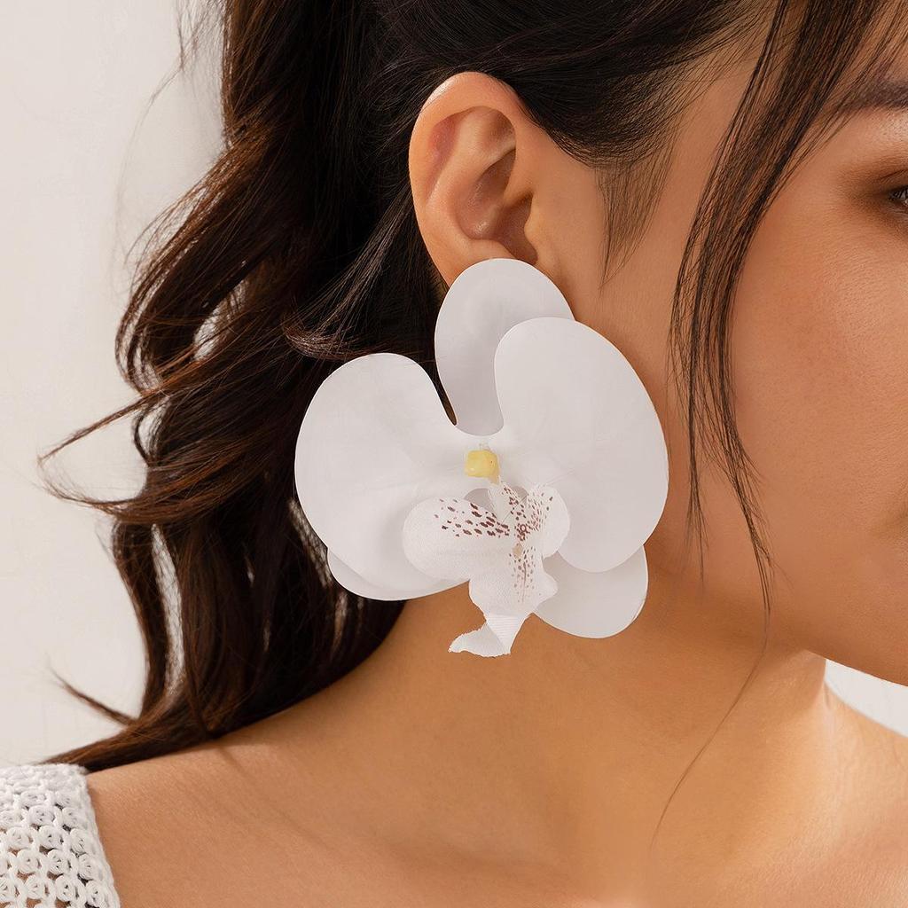 Phalaenopsis Flower Choker Necklace - Elegant Long Statement Jewelry for Women