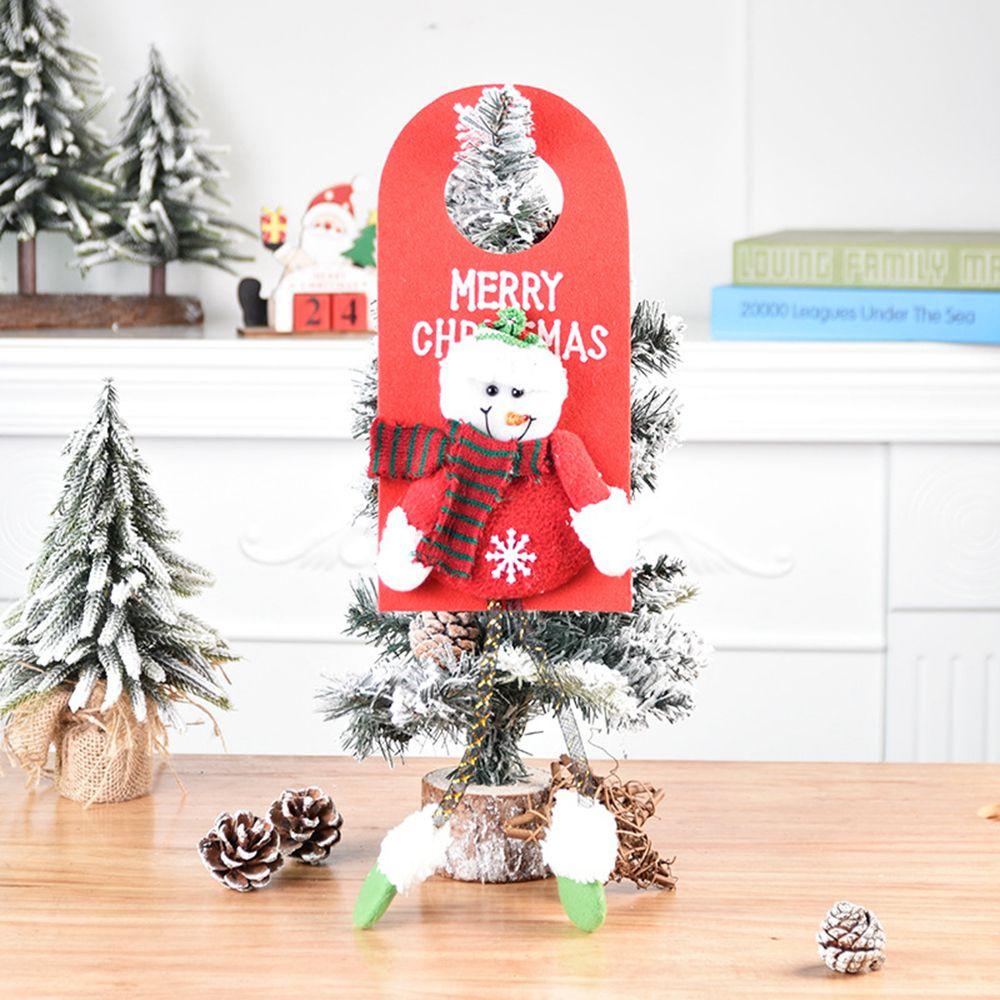 Xmas Cute Snowman Doorknob Hanger Hanging Pendant Christmas Ornament Door Decor