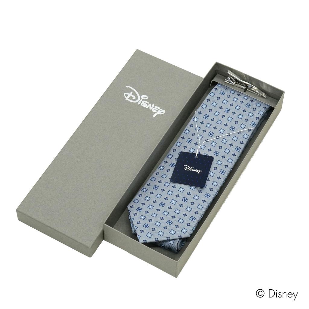 Disney Mickey Mouse Tie Tie Bar Set Includes Tie and Tie Gift & (DN902513-2) Gray, Clip,