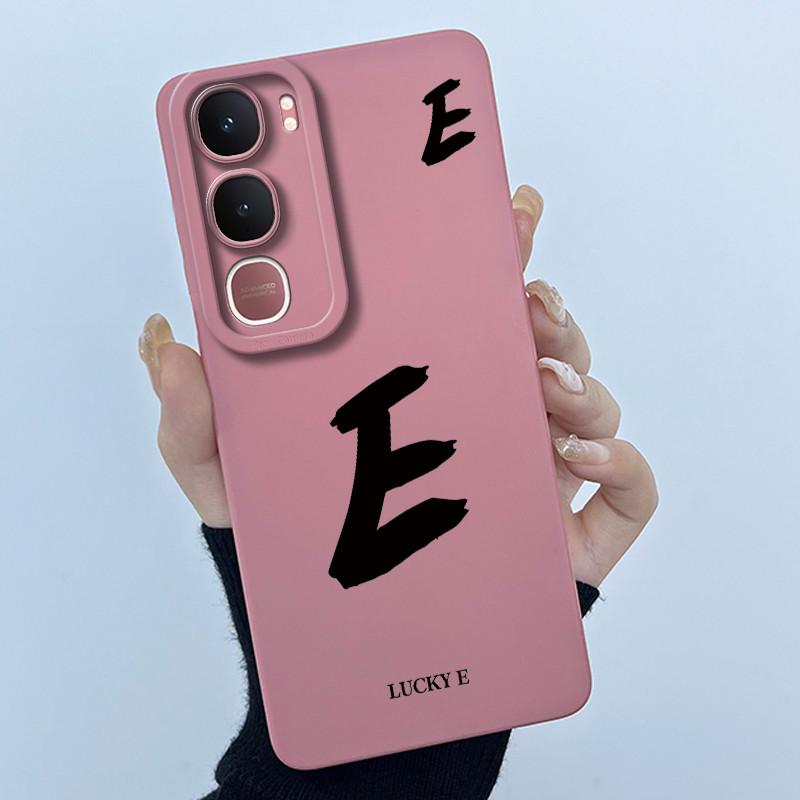 For Vivo Y21d Case Cover Lucky Initial Letter Silicone Soft Matte Phone Bumper for Vivo Y21d Y 21d VivoY21d 4G 5G 2025 Casing