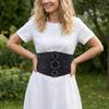 Euro-American Aesthetic Corset Belt Black Waistband Trendy Waist Stretch Cummerbunds  Female