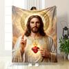 Sacred Heart Religious Icon BlanketFlannel blanket for bedroom, living room, sofa, and nap