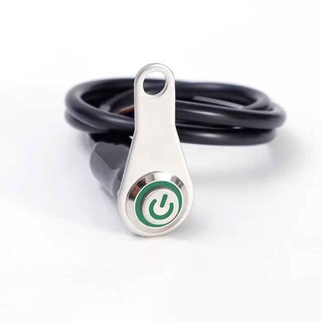 Motorcycle Latching Push Button Switch Motorcycle Handlebar Mount ON OFF Button with LED Light Electric Bike Spot Light Switch