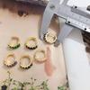 Viral Tiktok Copper Gold Plated Colorful Cubic Zircon Hoop Earrings CZ Jewelry Women Fashion Earring