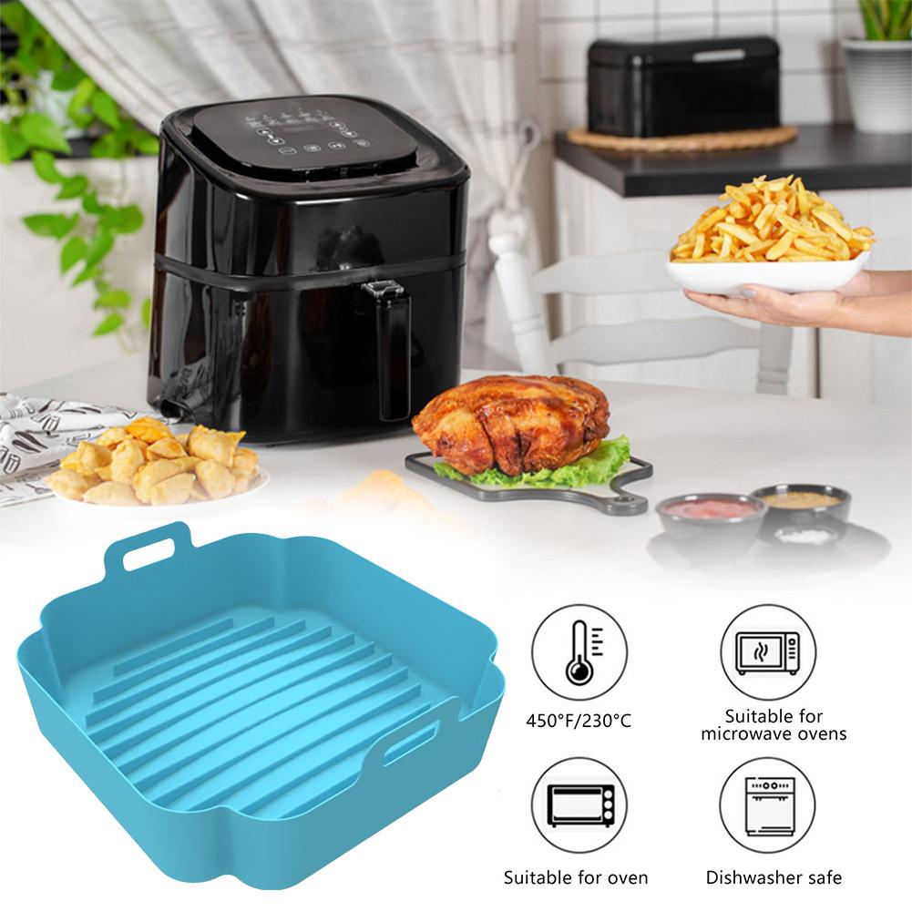 Reusable Air Fryer Silicone Liners Non-stick Baking Tray Basket Insert Easy Cleaning Airfryer Silicone Pot Baking Tray Food Safe