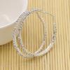 1 Pair Cirle Earrings Rhinestone Decor Jewelry Alloy Women Big Hoop Earrings for Birthday Pary