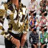 Women's Fashion Casual Long Sleeve POLO Neck Blouses & Shirts International Design