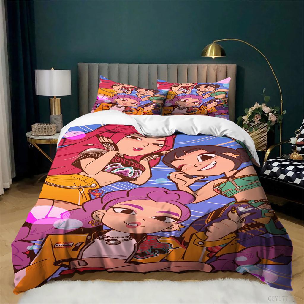 3Pcs Movie Star Kpop Quilt Cover Light-Weight Duvet Cover Set Bedroom Ultra Soft All Season Duvet Cover,2 Pillowsham