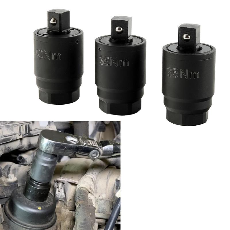 1/3-teiliges 3/8-Zoll-Drehmomentschlüssel-Adapterset für Ölfilter (25, 35, 40 Nm) – Präzisionswerkzeuge