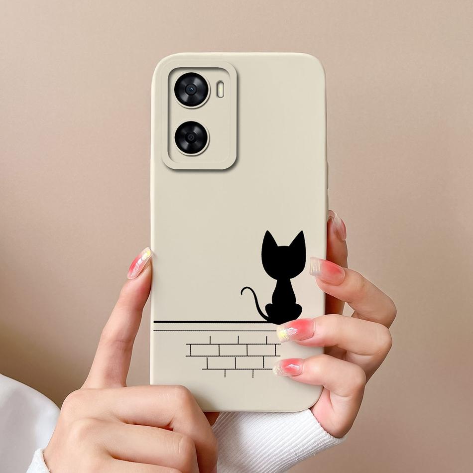 For Oppo A57 A57S A57E Phone Case For Oppo A 57 4G 5G Funda Love Heart Camera Protection Liquid Silicone Anti Drop Back Covers