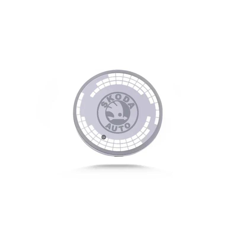 Car Sticker 2026 Hot for Skoda Car LED Water Coaster Cup Anti-Slip Mat Luminous Drink Holder Lamp Octavia A5 A7 Fabia Superb Kam