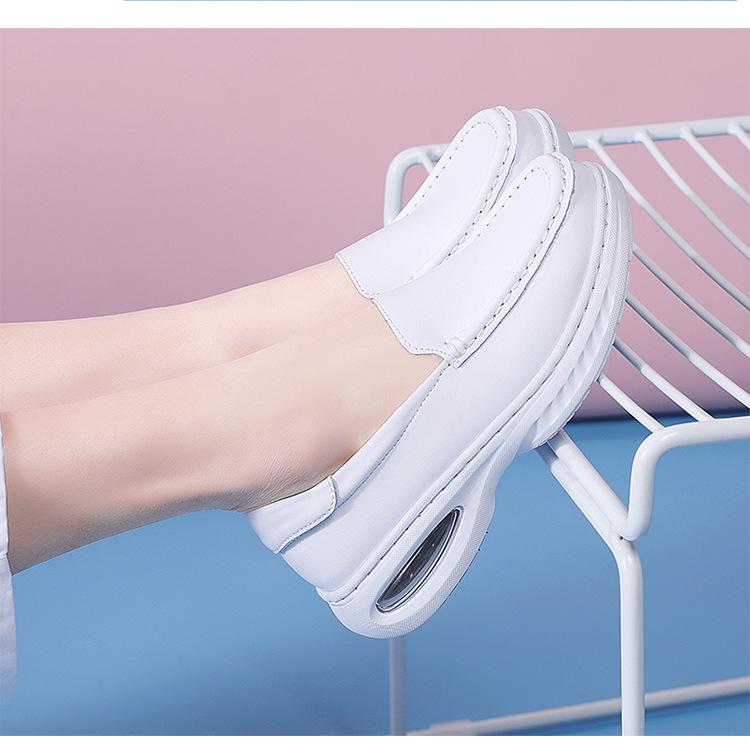 Women's Breathable Odor-proof Non-slip Soft Sole Genuine Leather Autumn Nurse Shoes