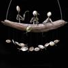 Creative Fishing Man Wind Chime for Garden Decoration and Relaxation