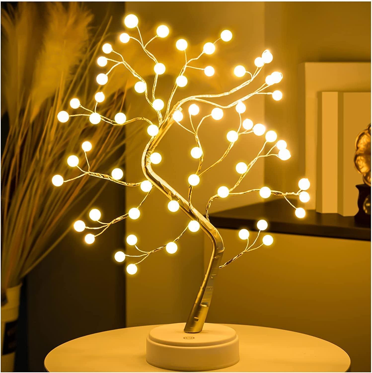 

Pearl Bonsai Tree Lamp with Touch Switch | USB & Battery Operated Decorative Light for Home, Bedroom, Festival, Gift Use (Pack of 1) Onesize