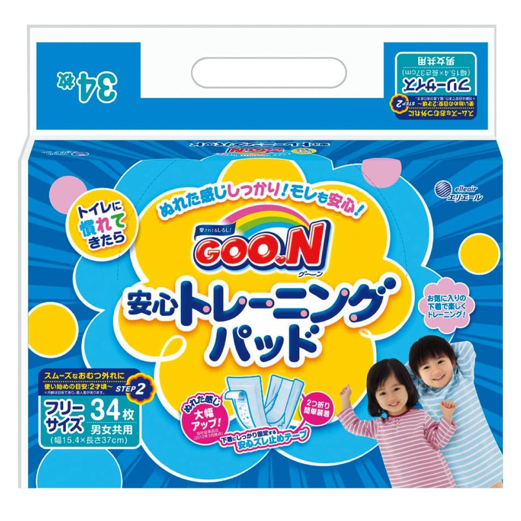 Goon Anshin Training Pads, One Size Fits All, 34 Pads, 37cm