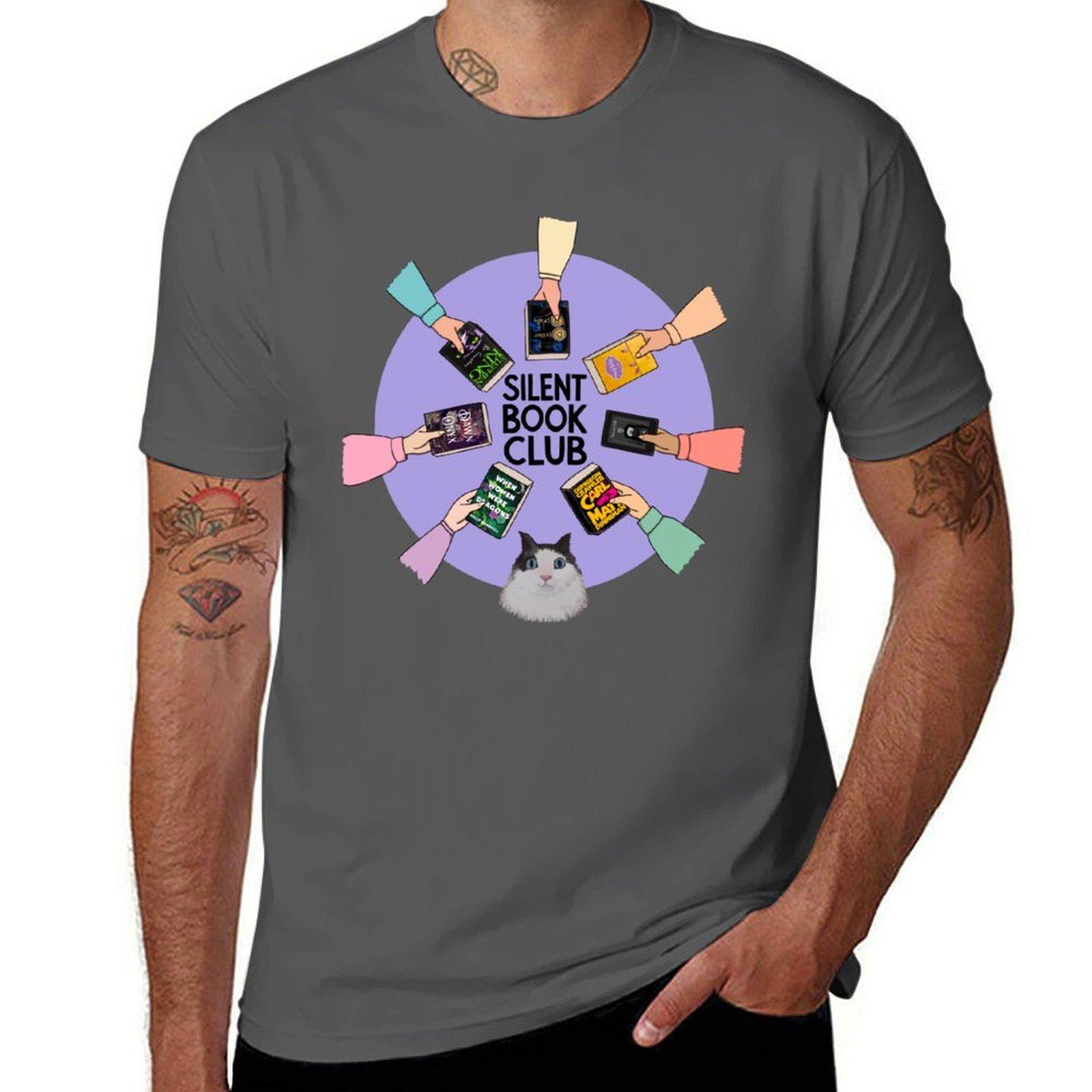 

Silent Book Club in Lavender TShirt Sweat Resistant Workout Tee Shirt 4XL