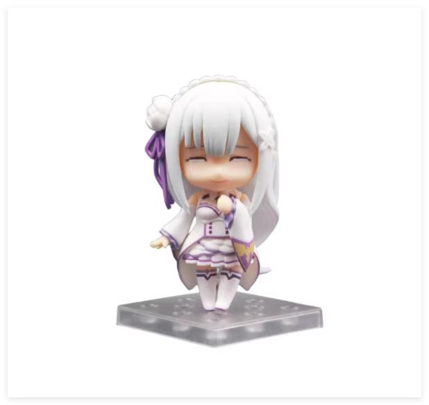 Nendoroid Re Zero Emilia 751 Q Version Posable Anime Figure Face Swap Cute Collectible Doll Desktop Decoration Gift With Parker
