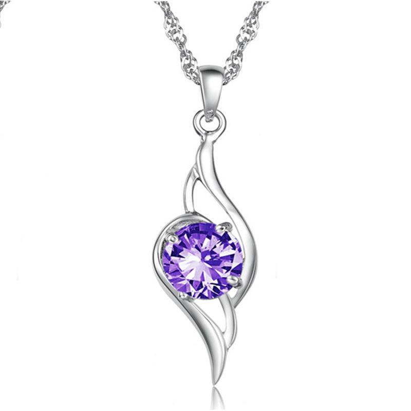 Weihua, Tianyu Pendant Necklace Silver Plated Jewelry Vintage Jewelry Natural Crystal Necklace Jewelry