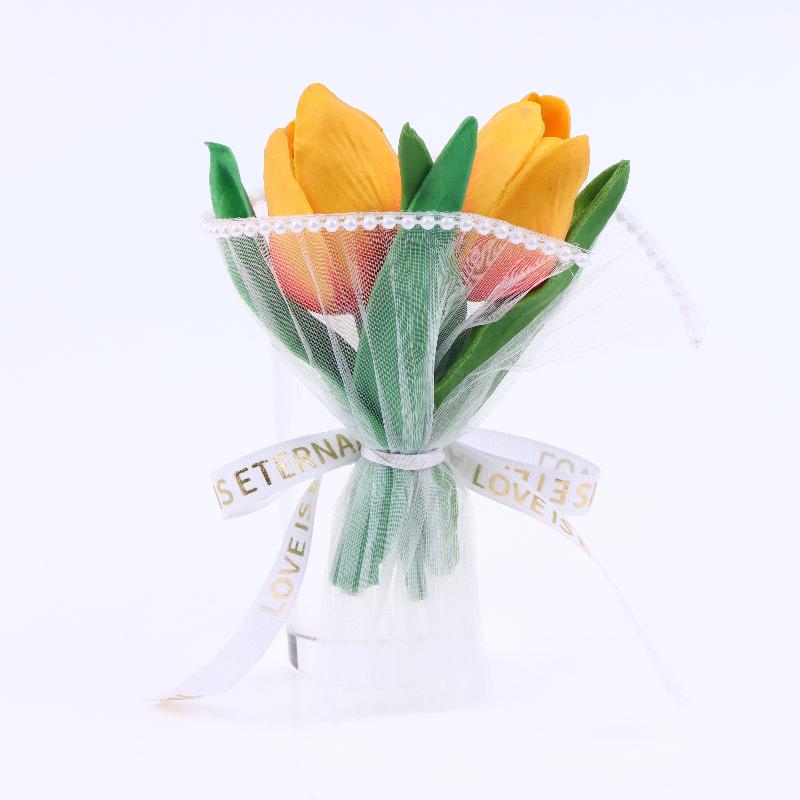 For Desk Decor Weddings Special Moments Adorable Mini Floral Arrangement Mini Tulip Bouquet Simulated Flower Perfect