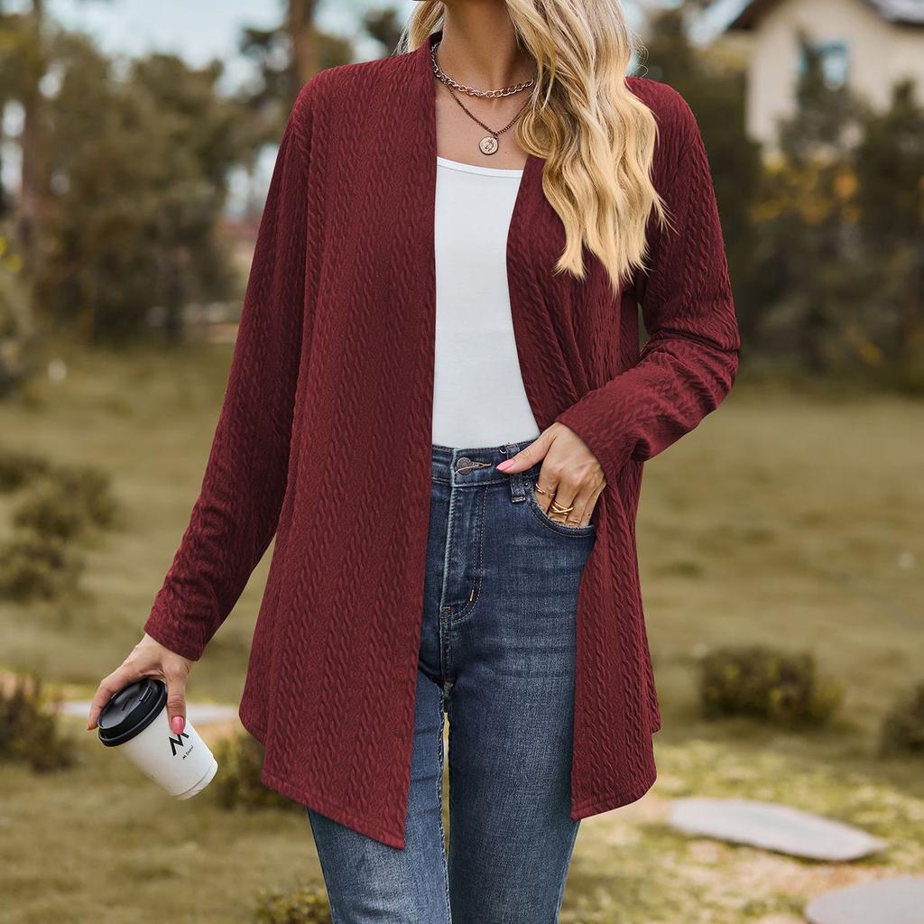 JKASHDK Moda damă ocazional toamnă iarnă imprimeu culoare uni cu mânecă lungă top lejer Bluze și cămăși