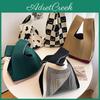 Knitted Womens Wool Bucket Bag Versatile Handheld Casual Tote Bag