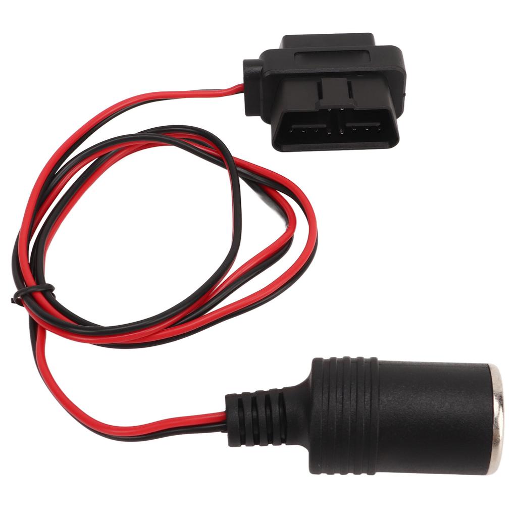 OBD2 Cigarette Lighter Socket Adapter 16Pin T Head Female Connector Power Cord for Cars with OBD