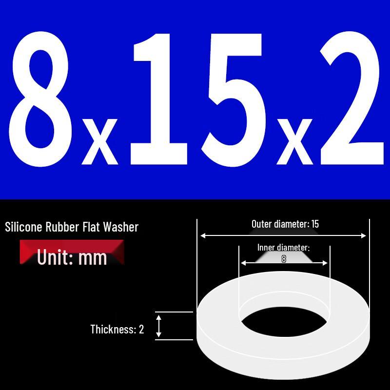 Jiemengzhe M8 Rubber Flat Washers