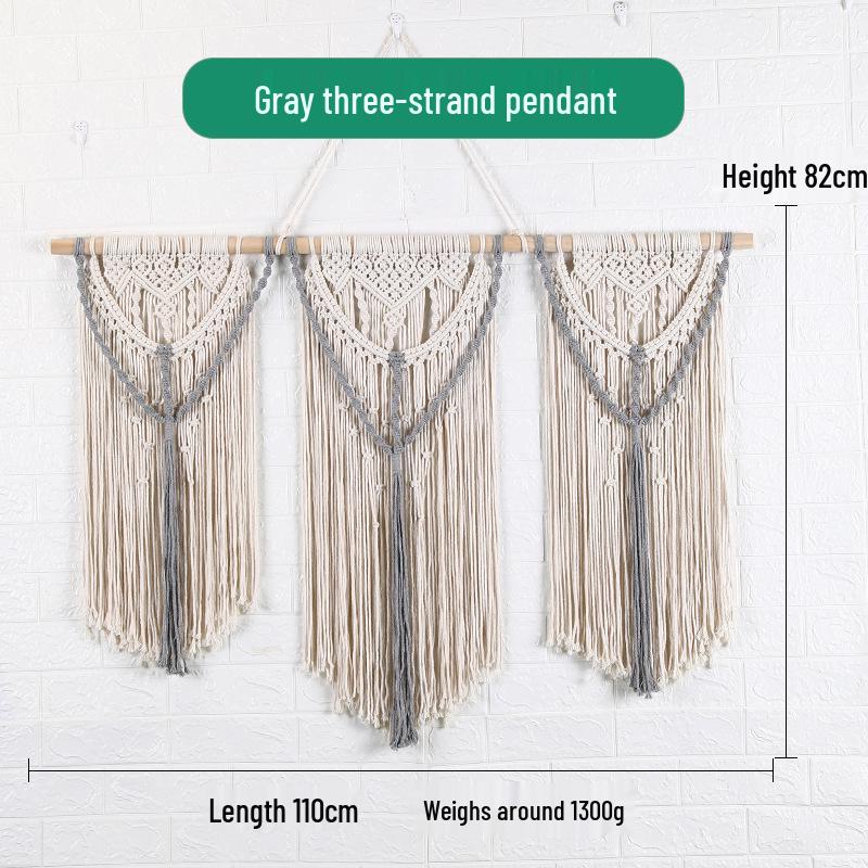 Europäische Böhmische Gewebte Baumwollseil Wandteppich mit Quasten – DIY Heim Wandbehang Dekoration.