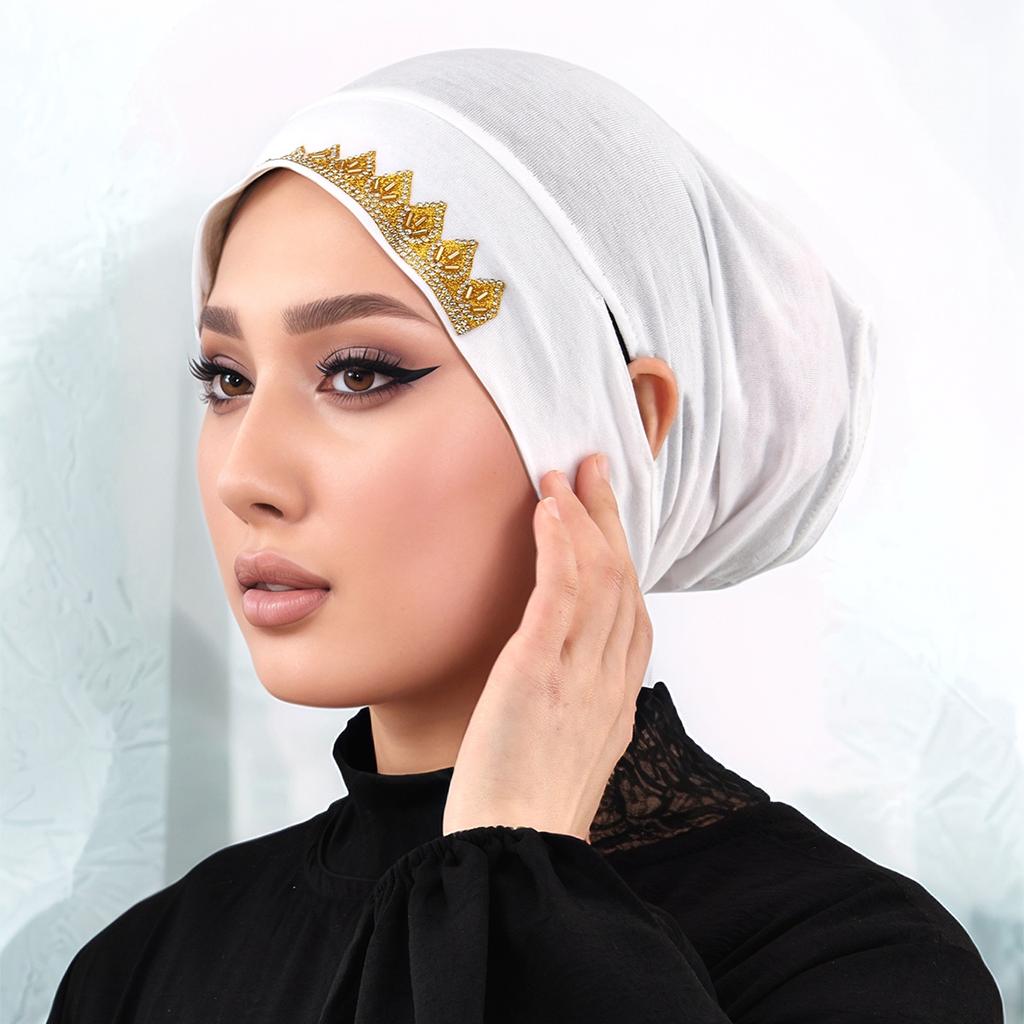 New Design Leaking Ears Caps Women Inner Hijab Muslim Turban Soft Premium Jersey Hijab Open Caps Solid Color Base Tube Caps