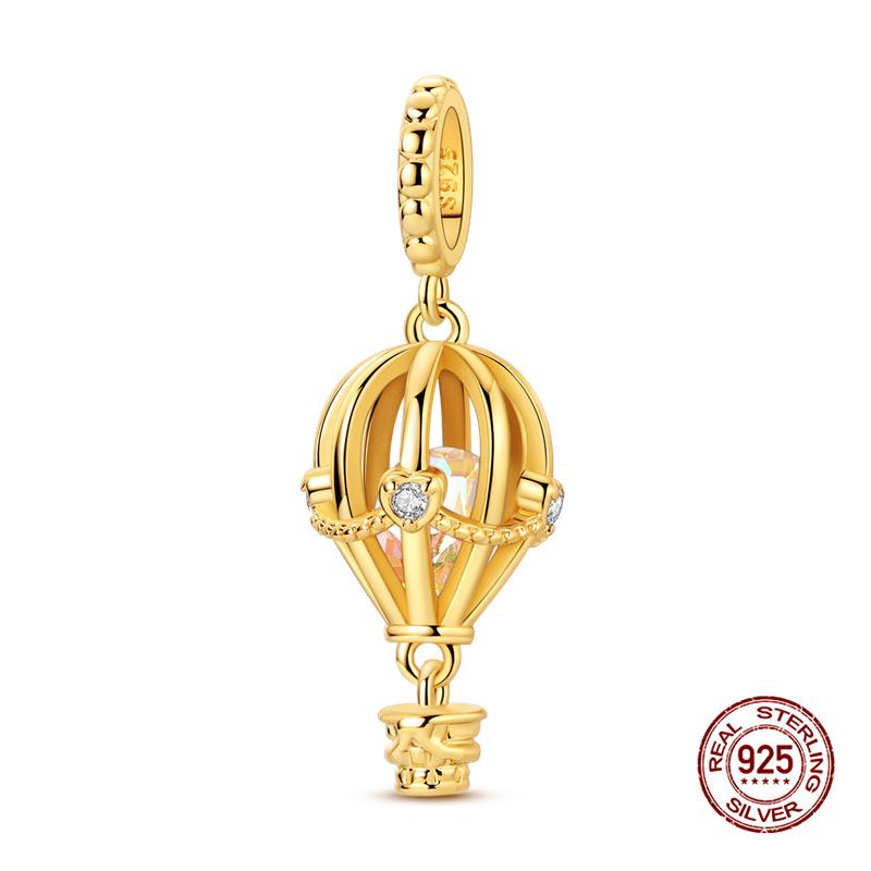 Original Charms Copper Air Balloon Charms Beads Fit 3Mm Original Bracelet Necklace Women Diy Jewelry Gifts