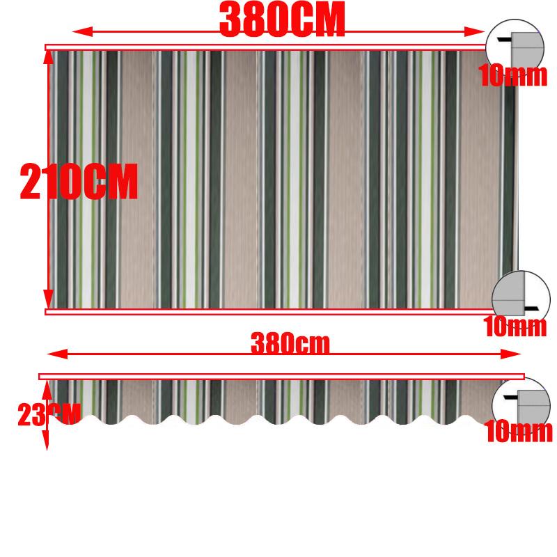 Tewango Orange +White Strip Blind Replacement Awning Top Sunshade Canvas Striped Polyester with UV Coating 10x8ft 350x250cm