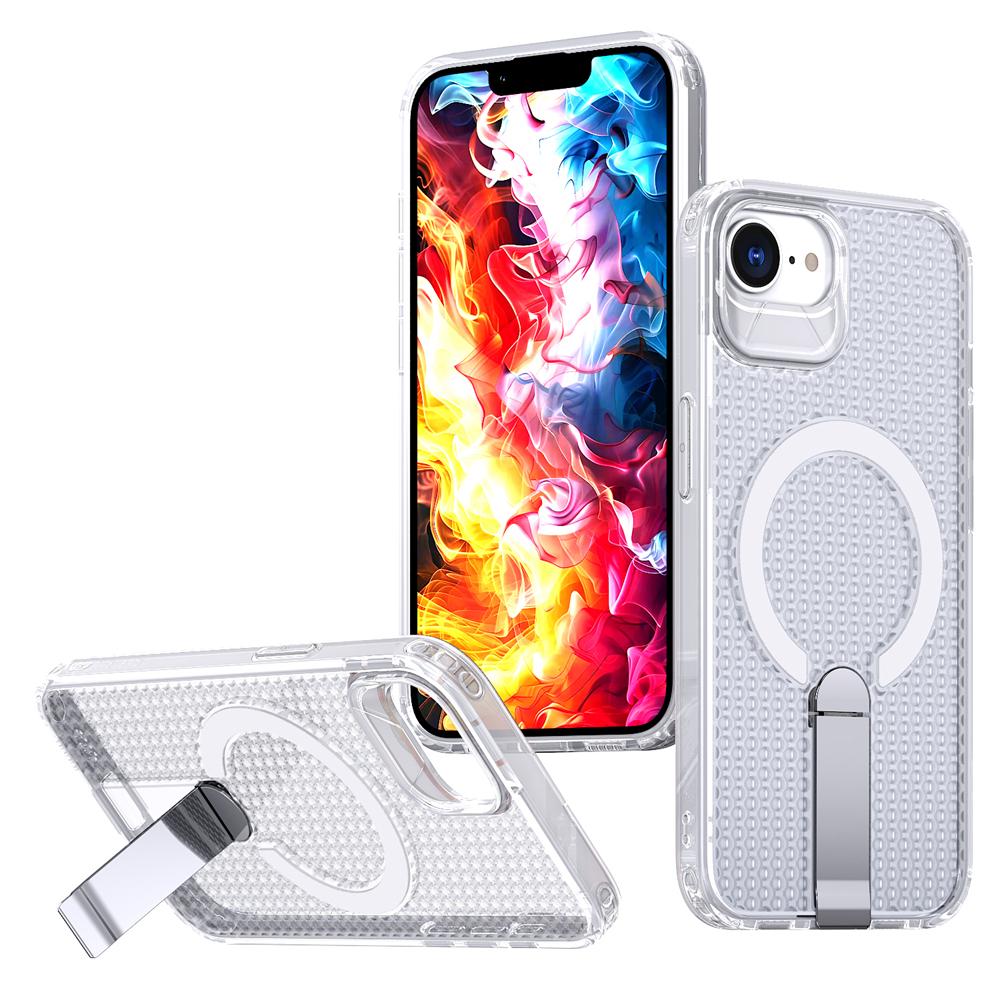 KEYSION Hollow Heat Dissipation Case for MagSafe for iPhone 17e 16e Magnetic Cooling Hide Kickstand Shockproof Phone Back Cover