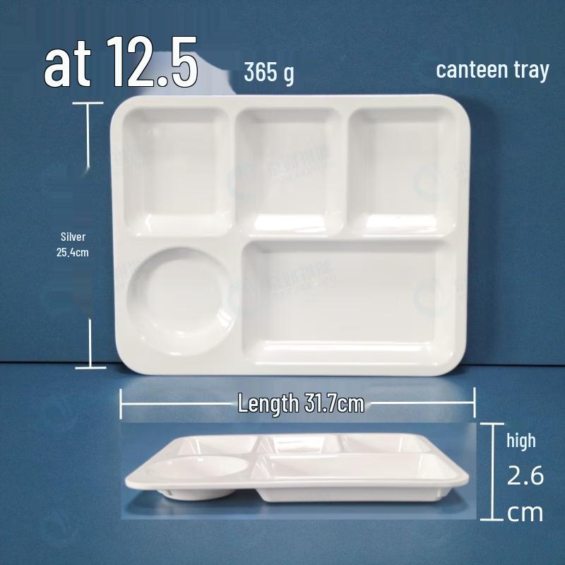 Jingcai Qiyuan White Melamine Canteen and Fast Food Dinnerware