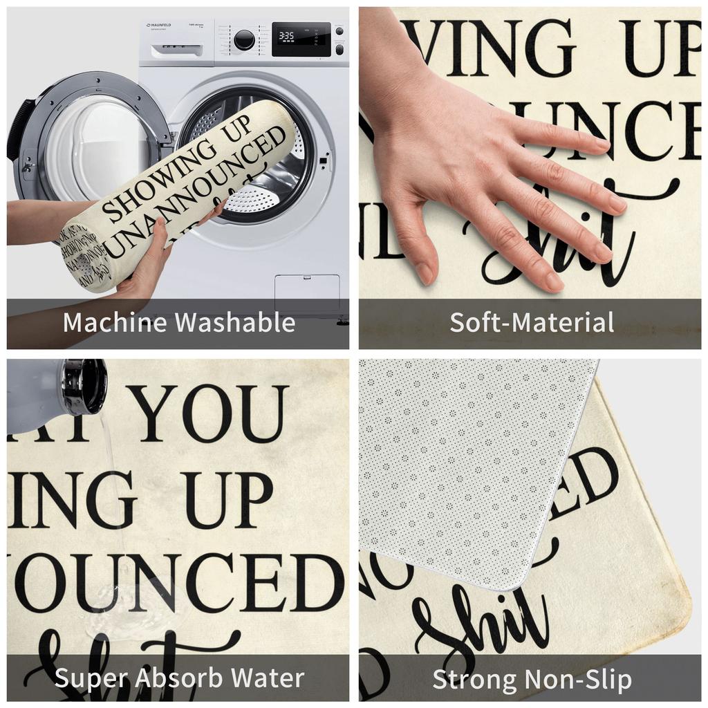 Funny Look At You Showing Up Unannounced And Shit Front Door Mat Anti-Slip Outdoor Doormat Living Room  Entrance Rug Carpet