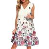 Women's Casual Fashion Breathable V-neck Vest With Pockets Floral Holiday Dress